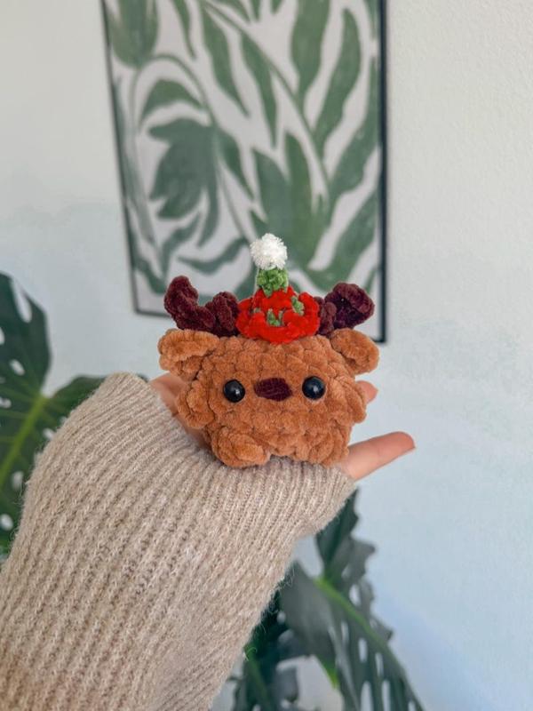 Mini Rudolph Reindeer Crochet, winter Christmas diy, Christmas Crochet (Handmade goods will be made by hand so the production time will be a little longer)