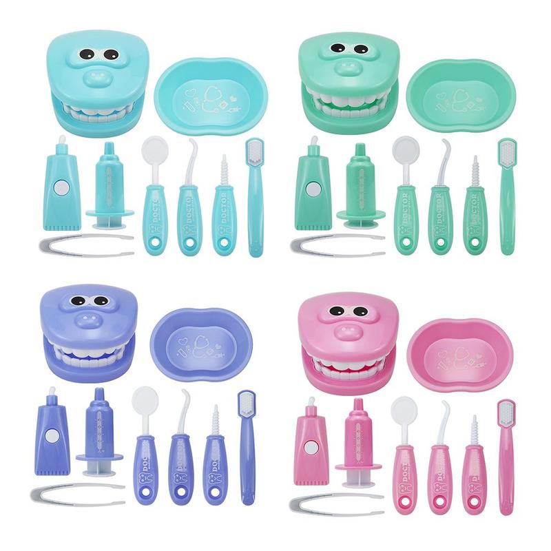 Dental Care Play Set, 9 Counts set Pretend Play Dental Kit, Pretend Play Toy For Kids