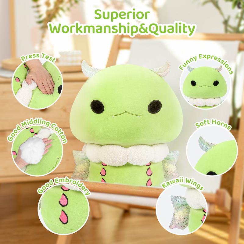 MeWaii  Mushroom Plush, Moon-shaped silkworm moth Plush Soft Plushies Squishy Plush, Cute Moon-shaped silkworm moth Stuffed Animals Plush Toys Birthday Gifts Halloween Christmas Gift for Girls Boys