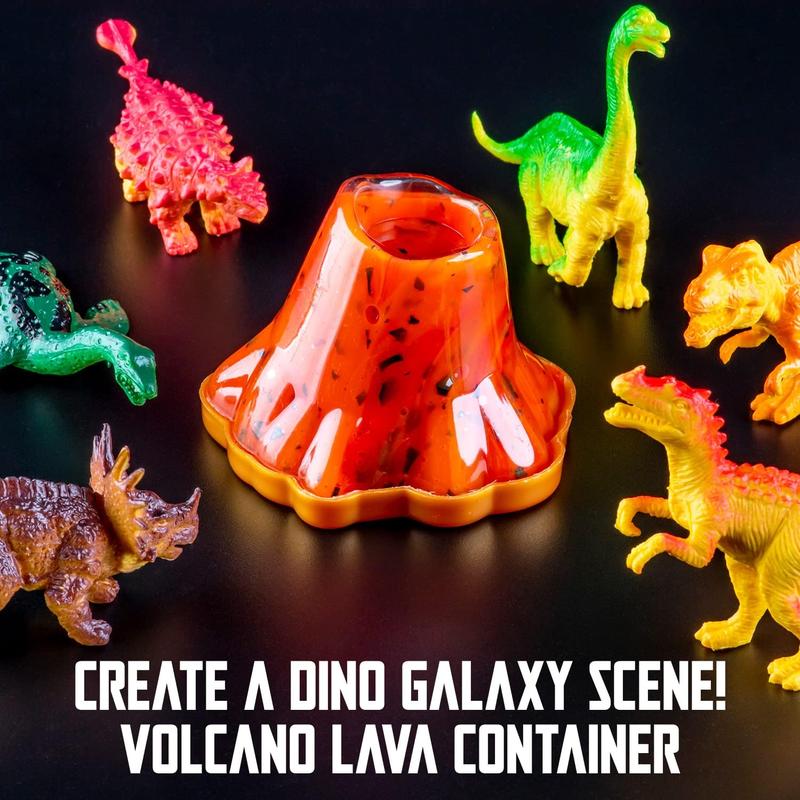 Original Stationery Dinosaur Slime Kit, Glow in The Dark Slime Making Kit for Boys, Create Lava, Blood and Dino Poop Slime, Fun DIY Slimey Dino Scene, Fun Christmas and Thanksgiving Gift, Ages 8-12