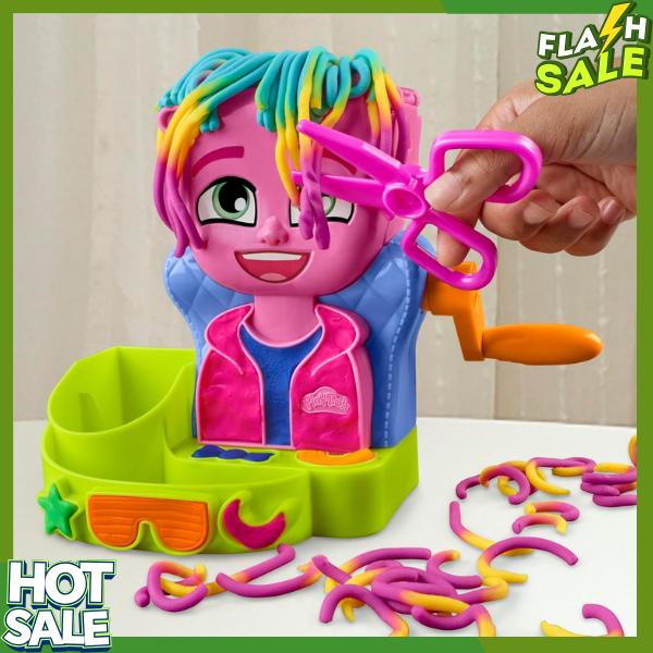 Play-Doh Hair Stylin' Salon Playset with 6 Cans, Pretend Play Toys