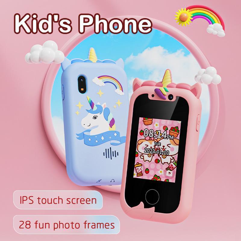 Smartphone Unicorn Gift Girl's Toy 8-10 Year Old Phone Touchscreen Learning Toy Christmas Birthday Gift Suitable for 3 4 5 6 7 8 9 Year Old Girls, Comes with SD Card