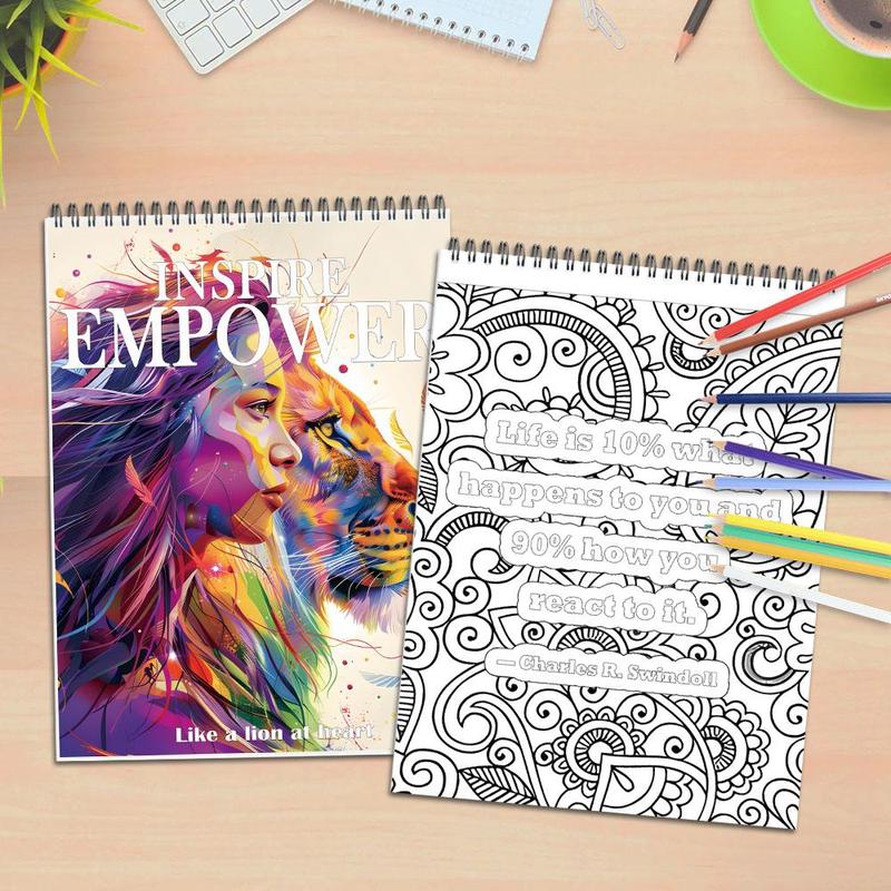 Motivational Theme Coloring Painting, Beautiful Patterns, Perfect Gift for New Year Birthday Christmas and Other Holiday Parties