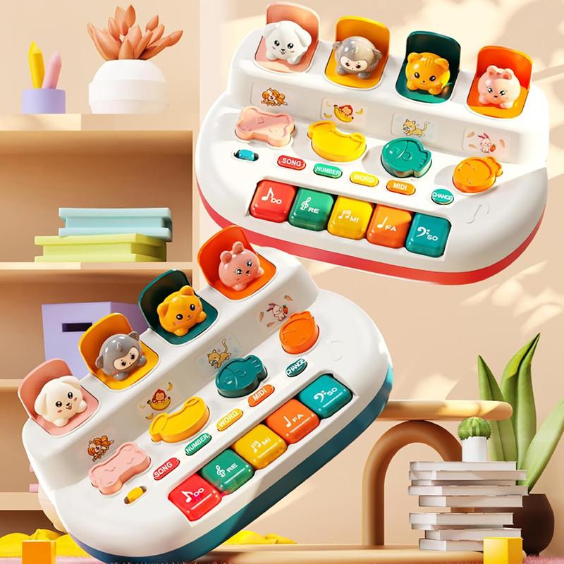 Electronic Organ Music Intelligent Toys for Kids, Children's Electronic Organ Cartoon Puzzle Music Animal Multi-Function Piano Toys Children's Gifts Games Boys and Girls Early Education Gifts