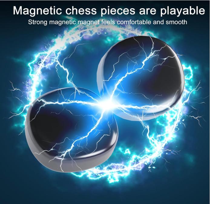 Magnetic Chess Game, 2024 New Magnet Strategy Game Set, Fun Table Top Multiplayer Battle Board Game with Rope Sponge,