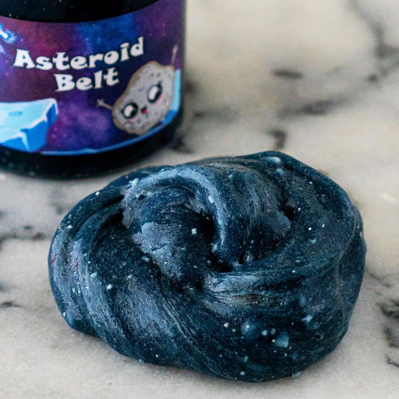 Astroid Belt Slime - Perlite Slime - Sea Dragon Slimes Shop - hand strengthener, manual dexterity, sensory play, slime therapy, perlite slime, clear slime, crunchy slime, space slime, cherry slime