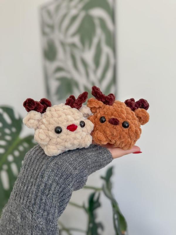 Mini Rudolph Reindeer Crochet, winter Christmas diy, Christmas Crochet (Handmade goods will be made by hand so the production time will be a little longer)