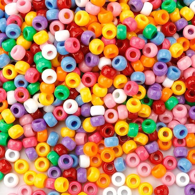 1100Pack Pony Beads,Beads for Making,Friendship Bracelet Beads,Beads for Bracelets,Hair Beads,Beads for Crafts,Pony Beads Bulk,Kandi Beads,Colorful Beads,Necklace Beads,DIY Beads