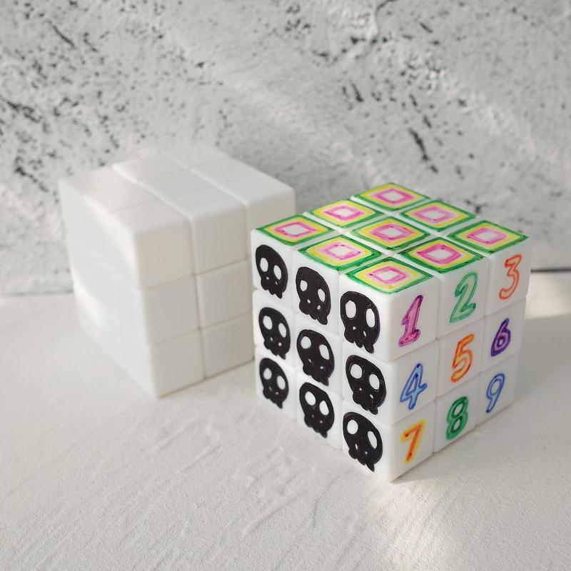 3x3 Blank Magic Cube 3x3x3 White Cube Puzzles Toys DIY