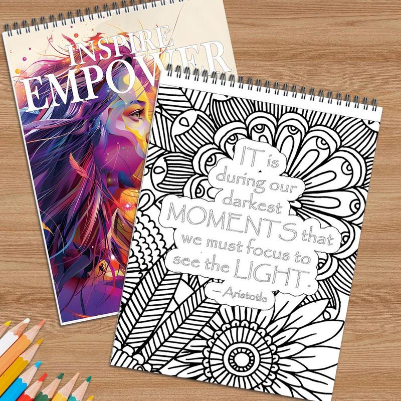 Motivational Theme Coloring Painting, Beautiful Patterns, Perfect Gift for New Year Birthday Christmas and Other Holiday Parties