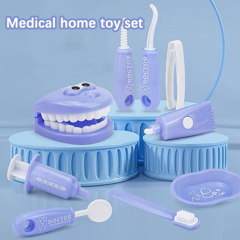 Dental Care Play Set, 9 Counts set Pretend Play Dental Kit, Pretend Play Toy For Kids