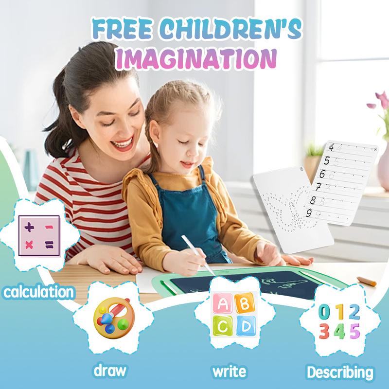 Doodle Board with Transparent Screen and Learning Card,8.5 lnch for 345678+ kids,Travel essentials,learning machine,Great Gifts,LCD Writing Tablet