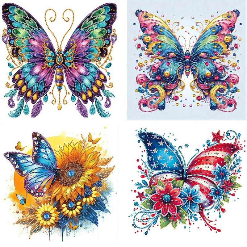 Butterfly Pattern DIY Diamond Arts Colorful Painting without Frame, DIY 5D Diamond Arts Colorful Painting Kit, Wall Art Decor for Home Living Room