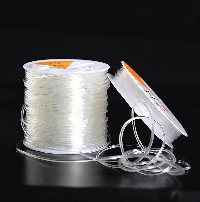 0.7mm 230ft Elastic Bracelet String Cord Stretch Bead Cord for  Making and Bracelet Making Kits Transparent Stretchy String for Bracelets (Transparent 230ft(70M))