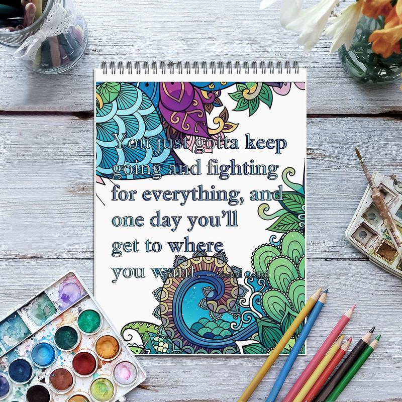 Motivational Theme Coloring Painting, Beautiful Patterns, Perfect Gift for New Year Birthday Christmas and Other Holiday Parties