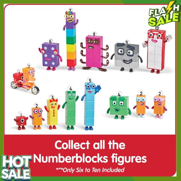 hand2mind Numberblocks Friends Six to Ten Figures, Cartoon Action Figure Set, Play Figure Playsets, Number Toys, Math Toys, Stocking Stuffers