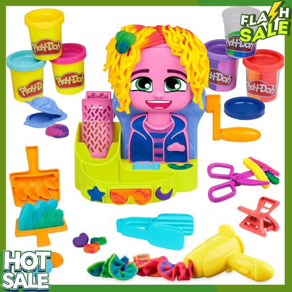 Play-Doh Hair Stylin' Salon Playset with 6 Cans, Pretend Play Toys