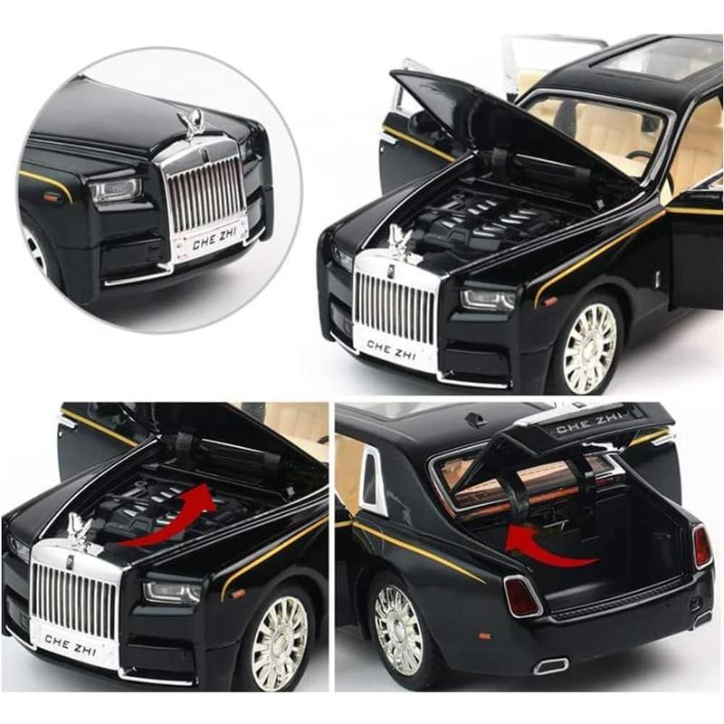 STONESTAR 1:32 Rolls-Royce Phantom Model Car Alloy Sound Light Echo Car Model Toy, Six Door Car Die Cast Pullback Toy Car For Kids Christmas Gift