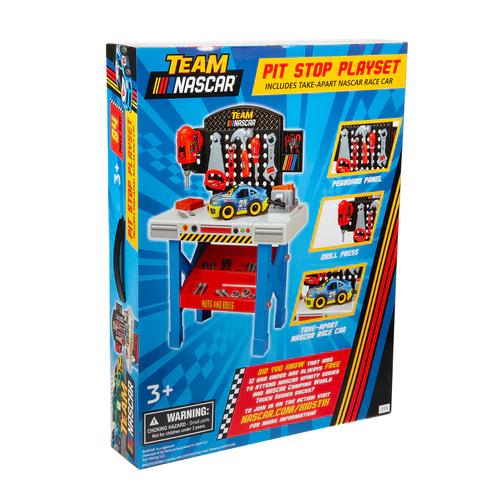 Nascar Team Pit Stop Playset with Take Apart Car Tool Set 84 Pieces