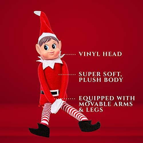 Christmas Elf Behaving Badly Plush Toy | Elfette Novelty Long Bendy Naughty Girl Christmas Doll | 12 Inches