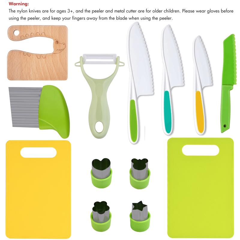 Montessori 13 Piece Kids Cooking Tools for Over 3 Year Od, Children Cooking Tool Set for Real Cooking for Kids Birthday Christmas Gift Black Friday Kids Toys Toys for Grown Ups