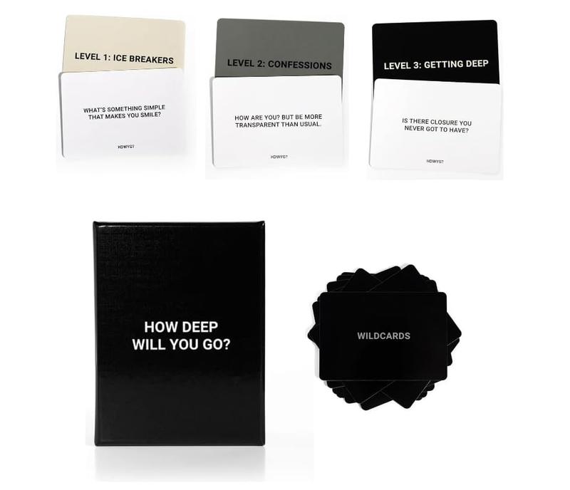 How Deep Will You Go? 99 Icebreaker Conversation Cards to Deepen Connection, 2024 Christmsas Gift for Family Friend Gatherings, Outdoor Activities