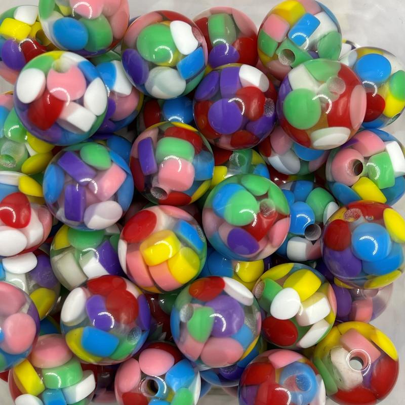 Confetti Celebration Beads (16mm)   These beads are vibrant and playful, perfect for adding a splash of color to any craft project.