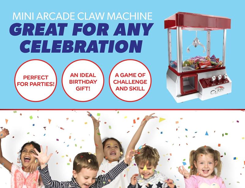 Etna Electronic Arcade Claw Machine - Toy Grabber Machine with Flashing LED Lights and Sound