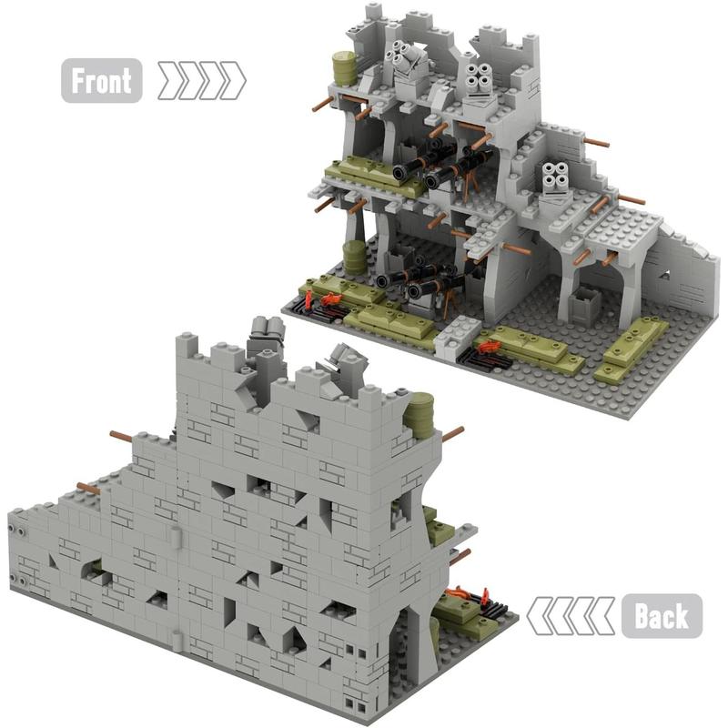 WW2 Military Base Bunker Trench Building Blocks, Compatible with  Military Base Sets, Army Toy with Cannon, Military Bunker, Gift for Kid 8 9 10 11 12 13 14 Years Old