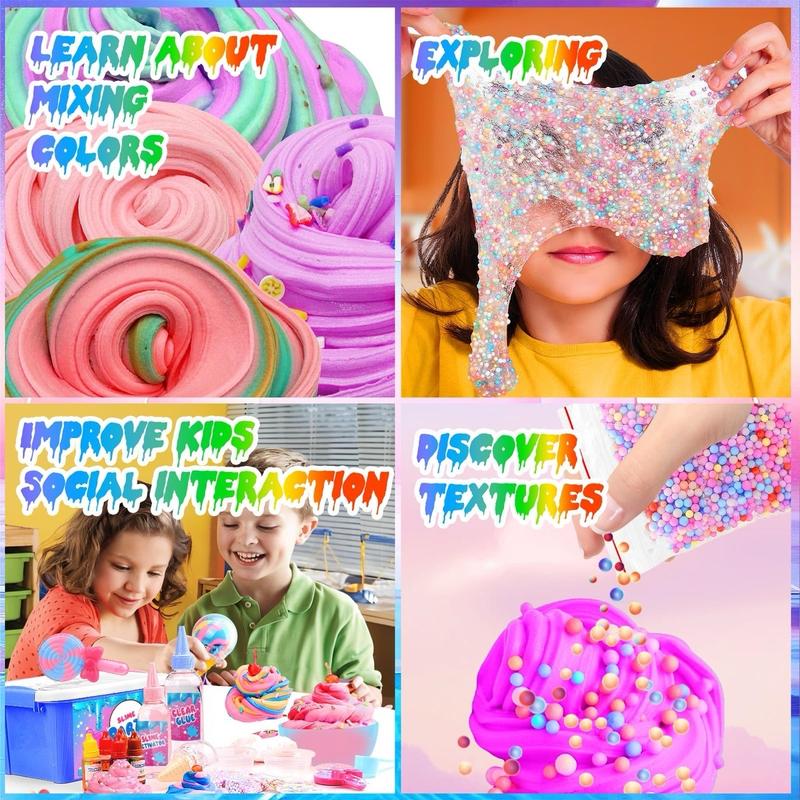 Ice Cream Candy Mini Slime Kit,Can Making Butter Slime,Foam Balls Slime, Party Favors for Kids,Stress Relief Toys,for Girls Boys 6-12