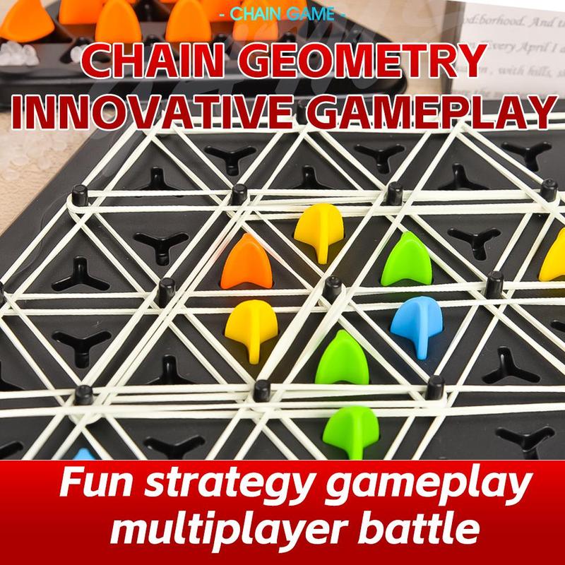 Triangle Chess Game, 1 Set Trigger Rubber Belt Game, Desktop Interactive Game, Party Leisure Interactive Game Props, Birthday Gift, Christmas Gift