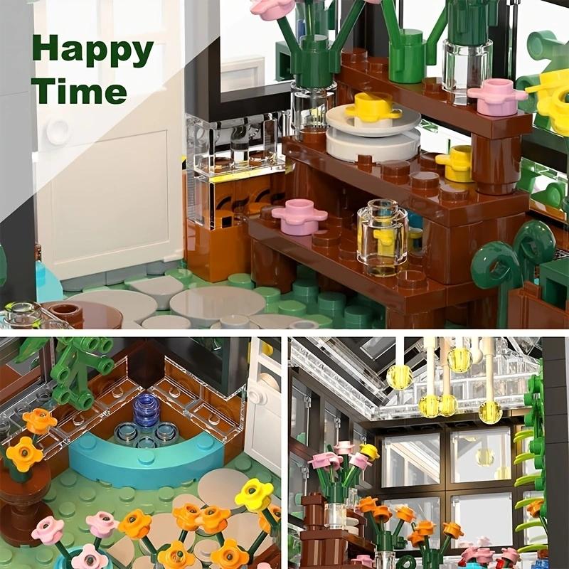 Flower House Building Blocks Children's Toy Splicing Toys for Boys and Girls Adult Birthday Gift 579PCS，Thanksgiving, Black Friday gifts, Christmas gifts