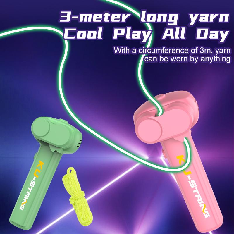 The Original Glow-In-The-Dark String Shooter Toy w  Dual Built-in UV Blacklights - Safe Fun Adult & Kids Rope Launcher Gift - Viral Fidget Toy Gadget - Music Festival Rave Dance Accessory