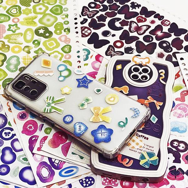 2500PCS Scrapbook Stickers 50 Sheets Kpop Photocard Stickers Book Glitter Self Adhesive Deco Stickers Butterfly Stars Heart Ribbons Deco Stickers Book for Kids Girls Boys Aesthetic Craft Decorate