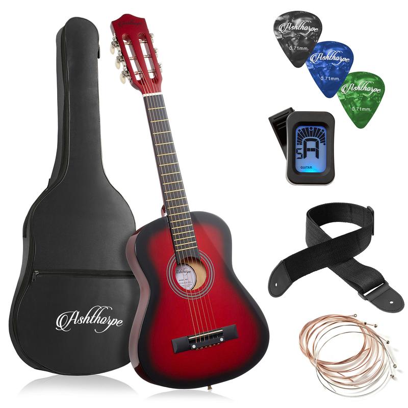 30-Inch Beginner Acoustic Guitar Starter Package, Red