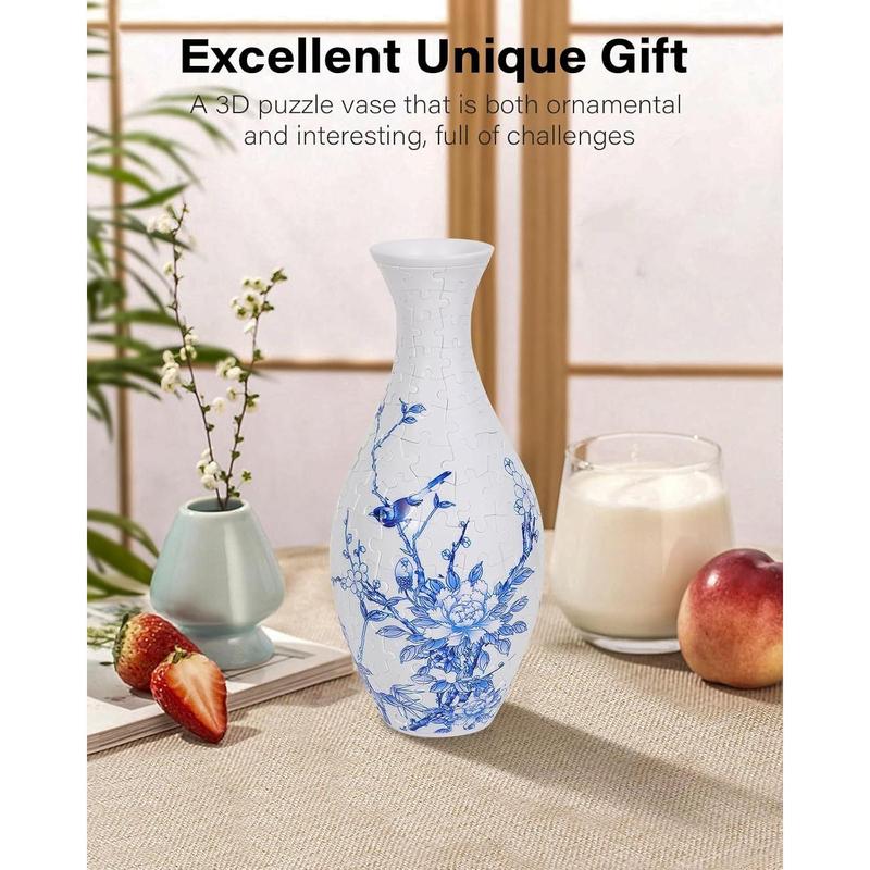 3D Puzzles for Adults, 160 count 3D Puzzle Vase for Flowers, Unique Arts and Crafts for Adults, Unique Housewarning Gifts for Women & Men, Plastic Puzzle Vase for Home and Office Decor