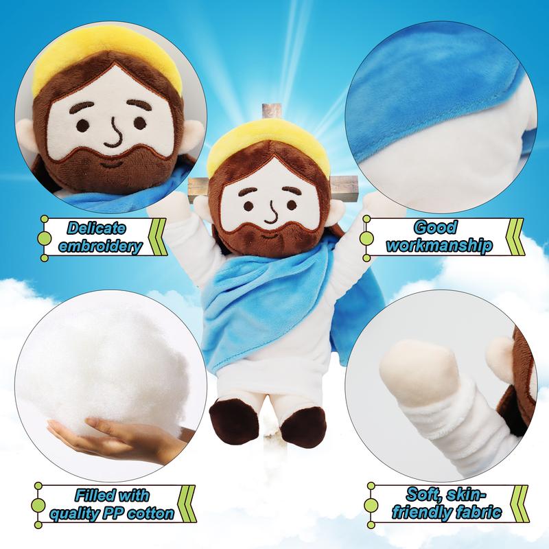 Yelakey Jesus Plush, Jesus Stuffed Doll, Jesus Plushie Toys Christian Stuff Religious Party Favors Gifts for Kids, Religious Gift, Christian Baptism Gift, Thanksgiving Christmas Gift