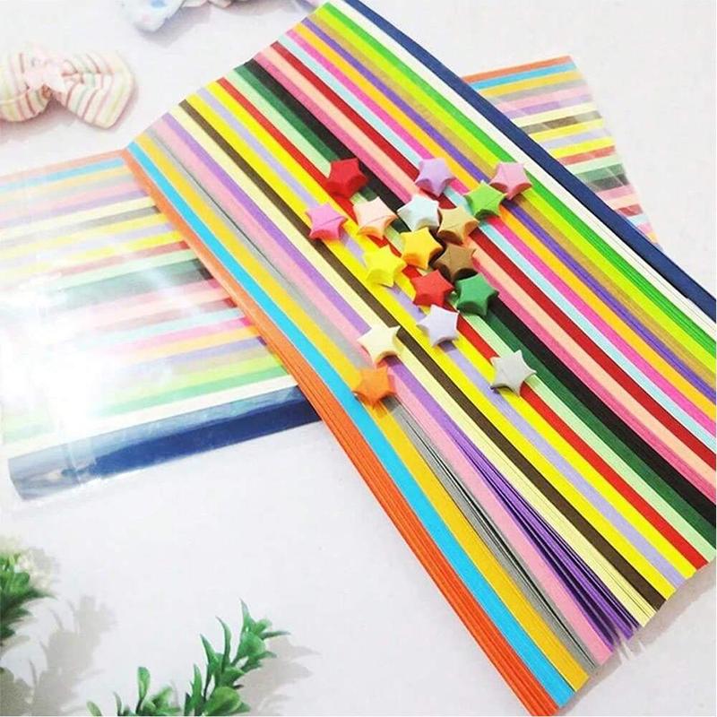 Origami Stars Paper Strip (540pcs set), Colorful Double Sided Lucky Star Origami Paper, DIY Hand Art Supplies for Home Decor