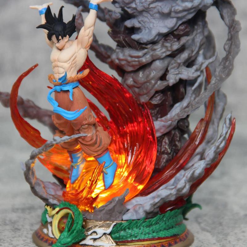 23cm Anime Dragon Ball Goku Figure Super Spirit Bomb Son Goku Action Figures Gk Pvc Model Collection