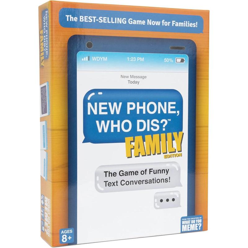 WHAT DO YOU MEME? New Phone, Who Dis? Family Edition - The Text Message Family Party Game, Christmas Games for Family Party