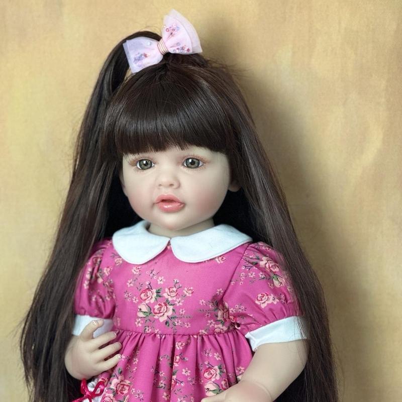 22 Inch Life-like Girl Doll, Reborn Teenager Doll with Full Soft Silicone Body, Lovely Dress Up Toy for Birthday Gift, Christmas Gift