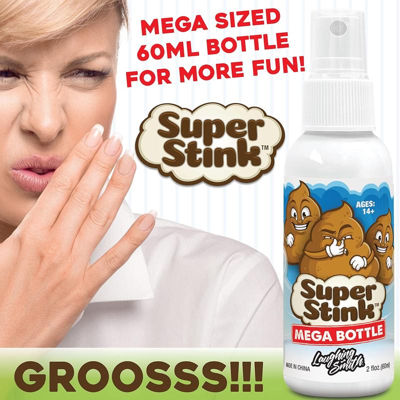 SUPER STINK (Mega Size 60ml) - Fart Spray - 'Insanely Strong' Extra Potent Stink - Fake Poop Smelling Prank Stuff - Smells Like Super 'Bad' Gas - Great Gag Gifts, Stocking Stuffers & Fun Party Favors