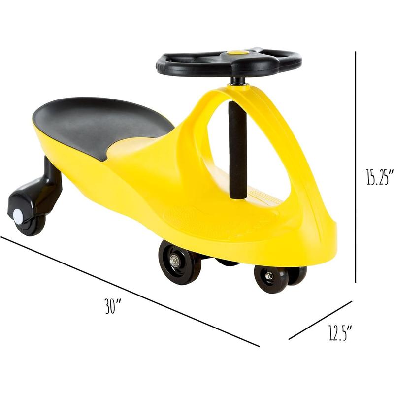 Wiggle Car Ride On Toy ? No Batteries, Gears or Pedals ? Twist, Swivel, Go ? Outdoor Ride Ons for Kids 3 Years and Up Lil? Rider (Yellow)