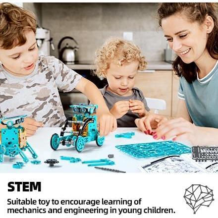 Solar Robot Kit Toy for Kids 8 9 10 11 12, Educational Toy Science Kits for Kids, Building Experiment Toy, Birthday Gift for Boys and Girls 8-12 (Blue)