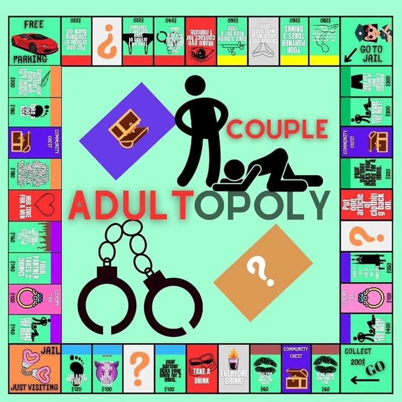 Adultopoly Board Game, Couple Adultopoly Board Game, Couple Game Card Board Game Props, Couple Games for Date Night Ideas