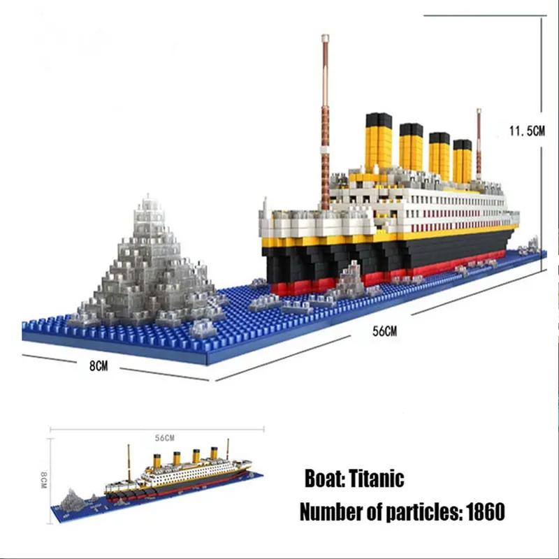 Titanic Ship Micro Mini Building Blocks Set, 1860pcs 3D Titanic Model Building Set Micro Mini Blocks, DIY Bricks Toys Gift for Adults and Kids Age 12+