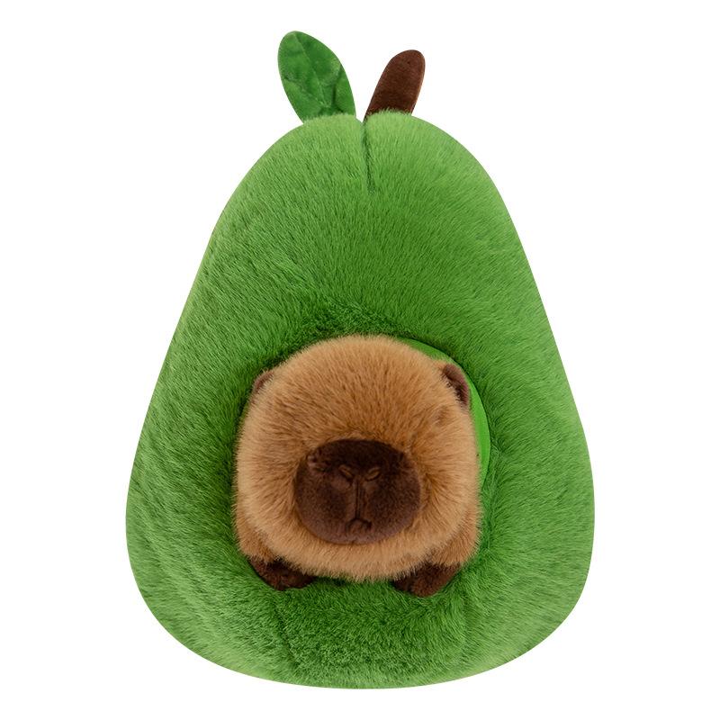 Avocado Capybara,Capybara Stuffed Animal, Capybara Plush, Capybara Toys with Turtle Backpack Plushies Hugging Gifts for Kids Brown