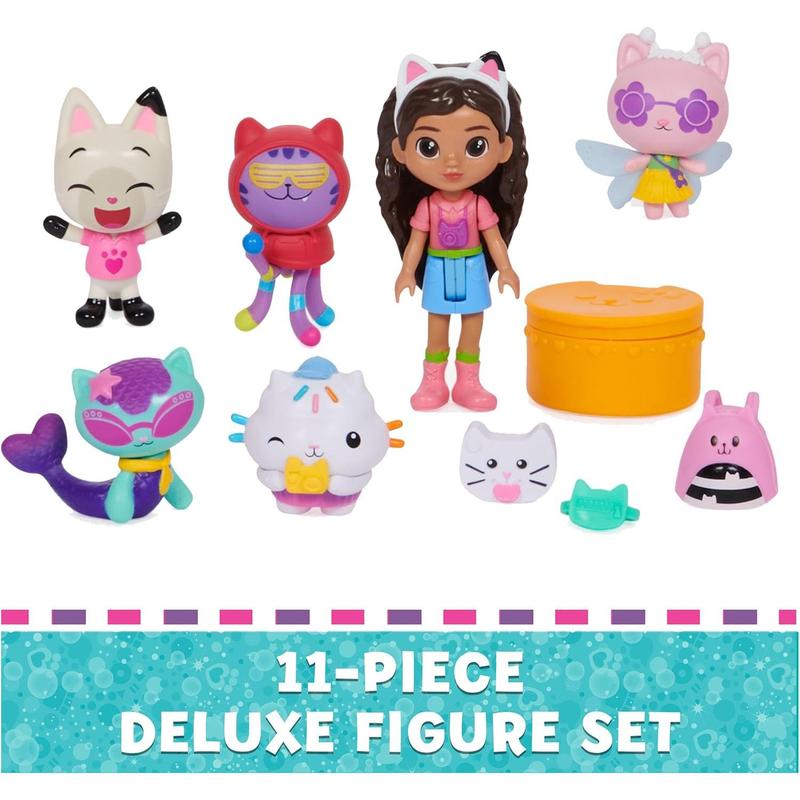 Gabby's Dollhouse, Travel Themed Figure Set with a Gabby Doll, 5 Cat Toy Figures, Surprise Toys & Dollhouse Accessories, Kids Toys for Girls & Boys 3+