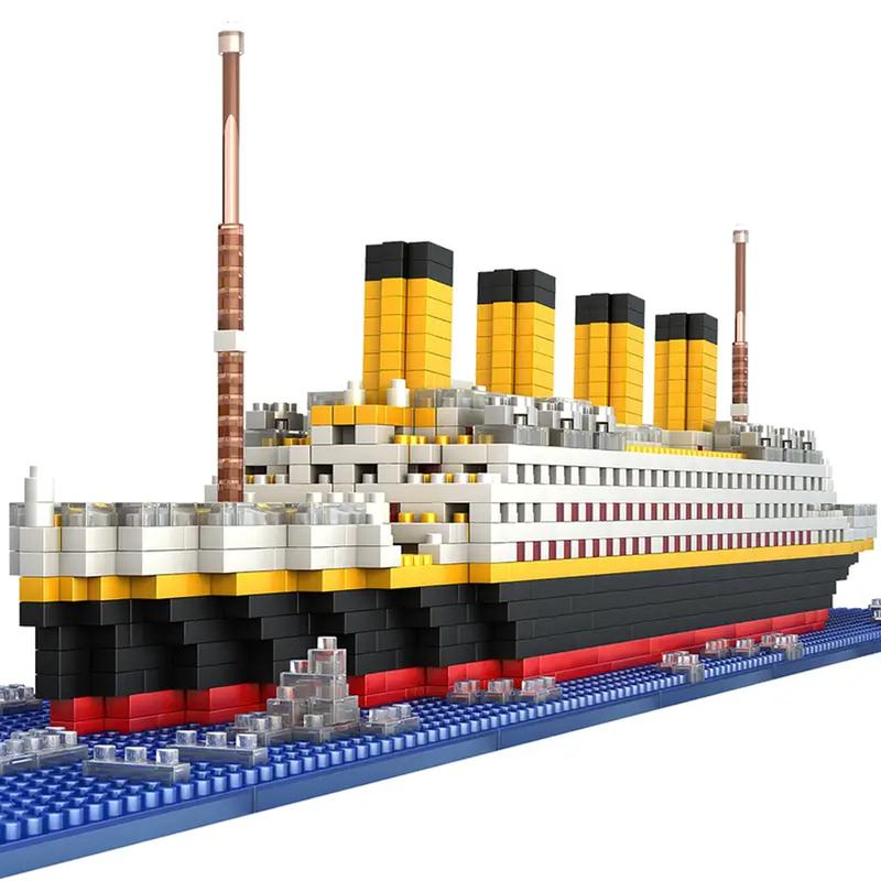 Titanic Ship Micro Mini Building Blocks Set, 1860pcs 3D Titanic Model Building Set Micro Mini Blocks, DIY Bricks Toys Gift for Adults and Kids Age 12+