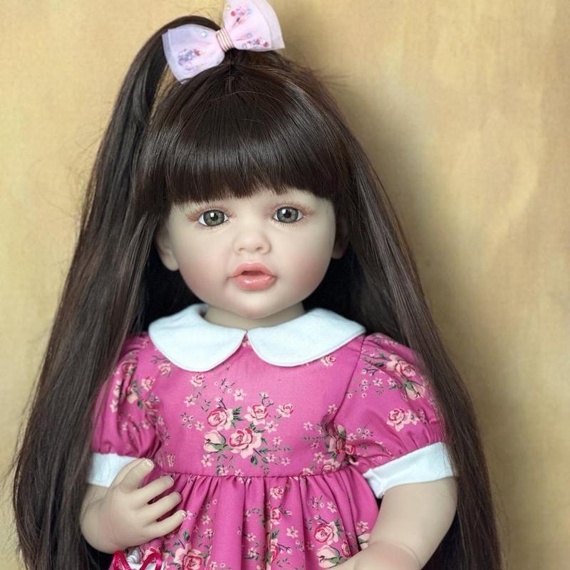 22 Inch Life-like Girl Doll, Reborn Teenager Doll with Full Soft Silicone Body, Lovely Dress Up Toy for Birthday Gift, Christmas Gift